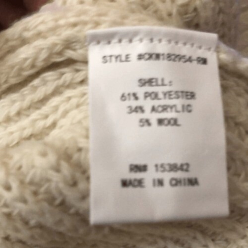 Melloday Sweater Size Medium Oversized Cream ribbed pockets comfy wool blend NWT - Picture 6 of 7